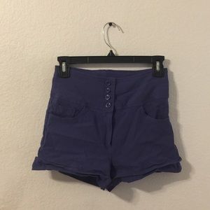 Navy blue high waisted short shorts